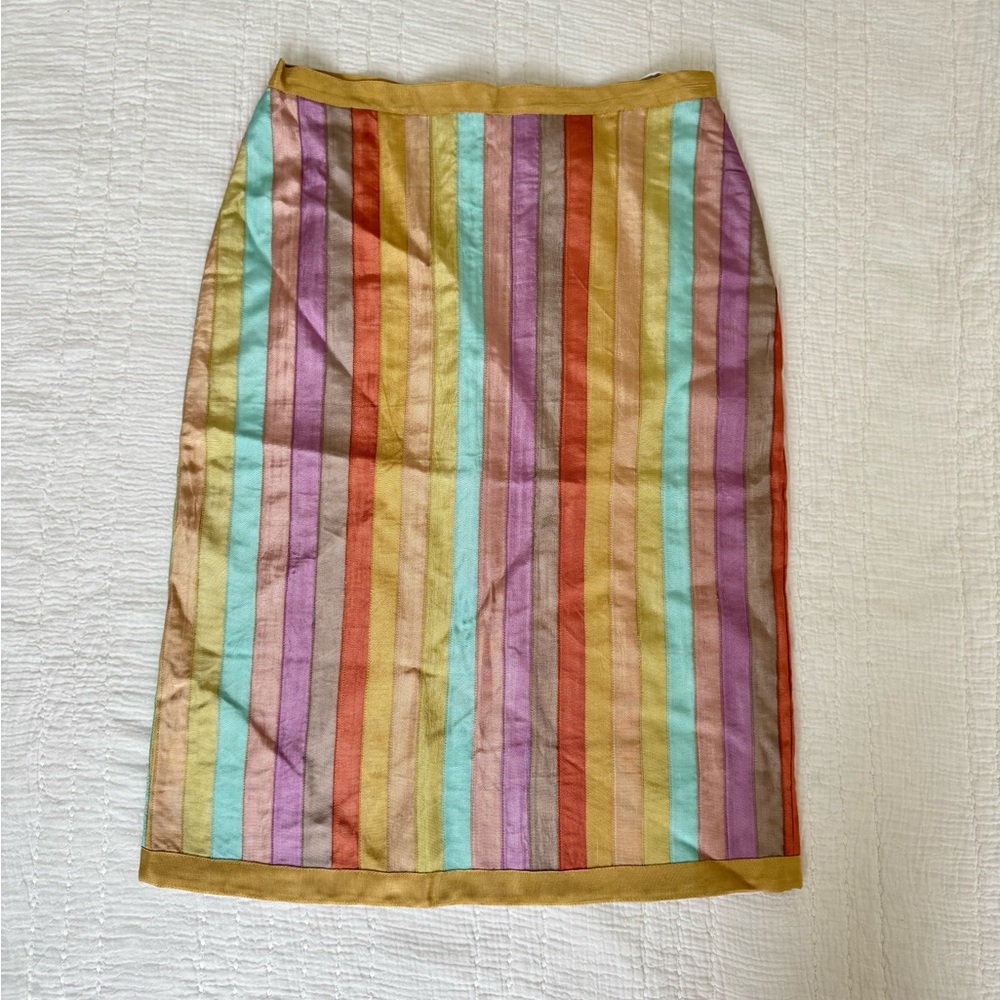 Vintage Multicolor Striped Pencil Skirt